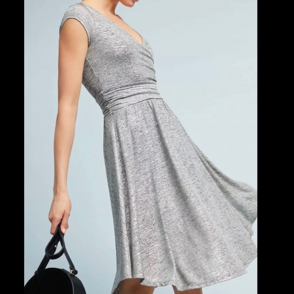 Anthropology Maeve Tamera Wrap silver metallic 💎